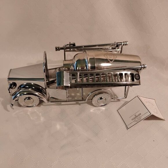 Godinger Fire Truck 10pc Silver Plated Finish Bar Tool Set - Picture 1 of 13